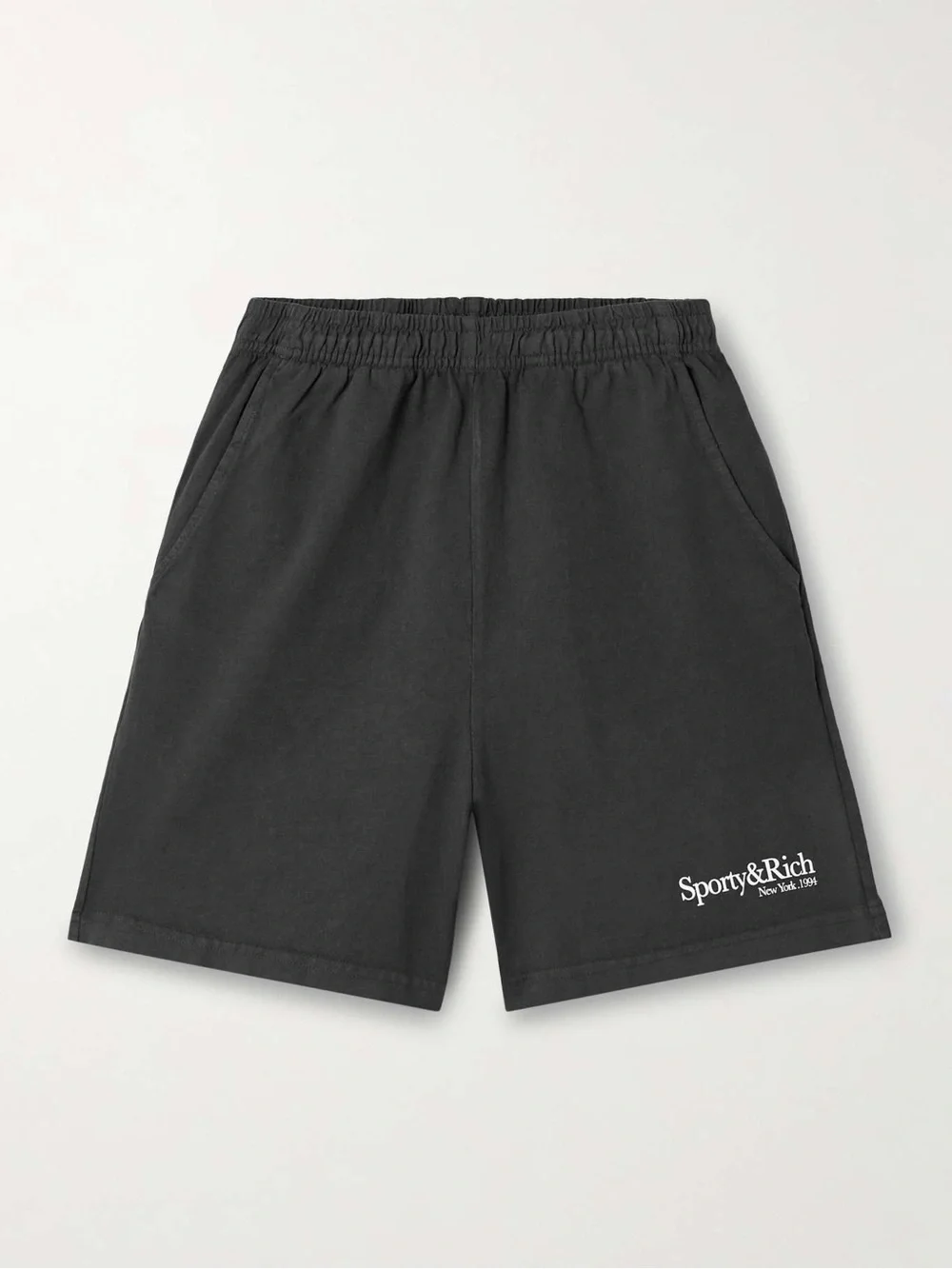 Sporty & Rich Printed cotton-jersey shorts